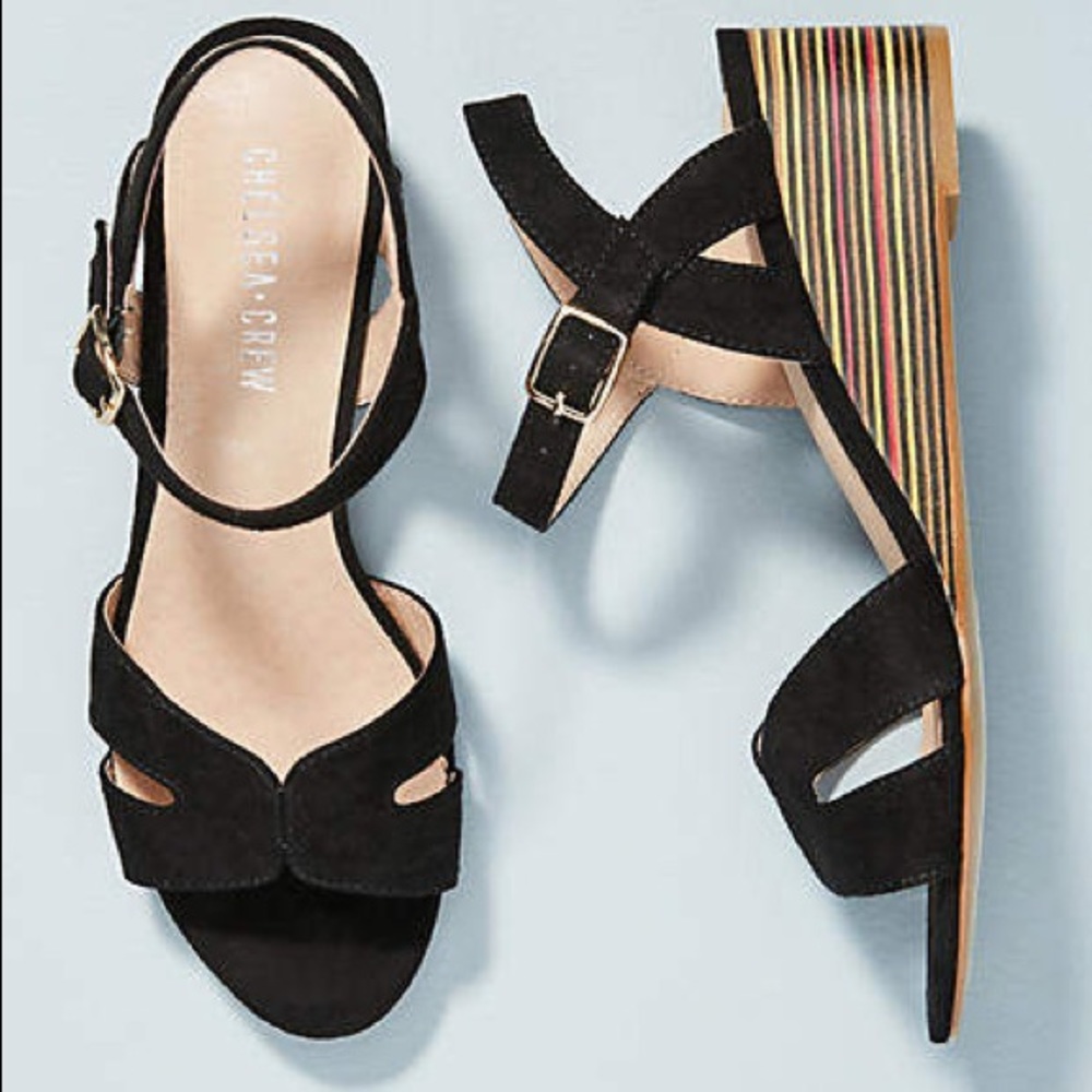 Suede Sandal w/Colorblock Wedge (EU size 40)